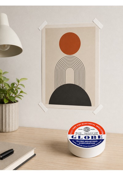 Globe 10 Lu Pvc Elektrik Bandı Beyaz İzolasyon Ve Dekoratif Sabitleme Bandı 10 Adet