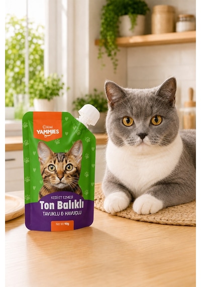 Kiwi Pets Kycc-50372 Yammies Ton Balıklı Tavuklu Havuçlu Kedi Ezmesi 90 Gr 5 Adet