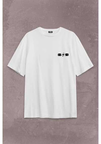 The World Is Flat Dünya Düzdür Speed Track Race Sırt Ön Baskılı Oversize Tişört Unisex T-shirt 001