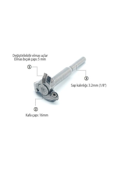 Manpa Dct Mini Ahşap Oyma Aparatı Üçgen Elmas - 3.2 Mm Sap