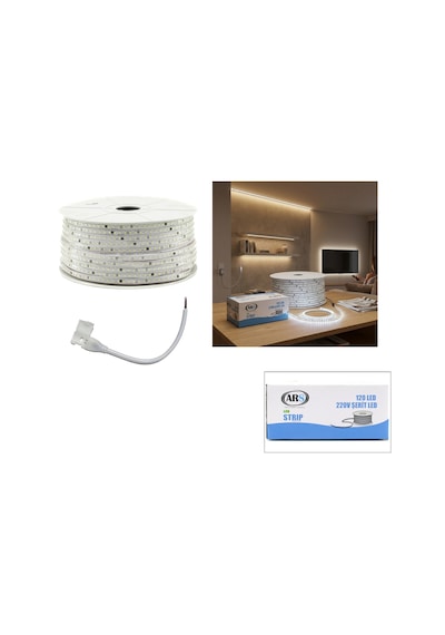 100m 220v Dış Mekan Led Şerit 6500k Beyaz 120 Led/m