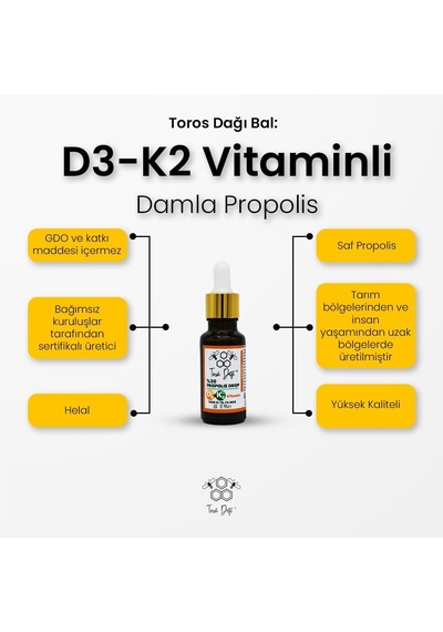 Toros Dağı D3-K2 Vitaminli Damla Propolis 20 ML