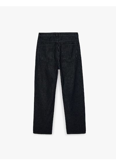 Koton Pamuklu Rahat Kesim Cepli Çizgili Baggy Jean Pantolon Lacivert Çizgili 7wam40328nd 7s2 Koton Pamuklu Rahat Kesim Cepli Çizgili Baggy Jean Pantolon Lacivert Çizgili 7wam40328nd 7s2