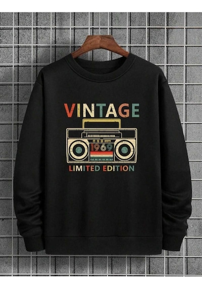 Hunors Sportswear & Company Vıntage Baskılı Unisex Model Pamuklu Bisiklet Yaka Sweatshirt SIYAH Hunors Sportswear & Company Vıntage Baskılı Unisex Model Pamuklu Bisiklet Yaka Sweatshirt SIYAH