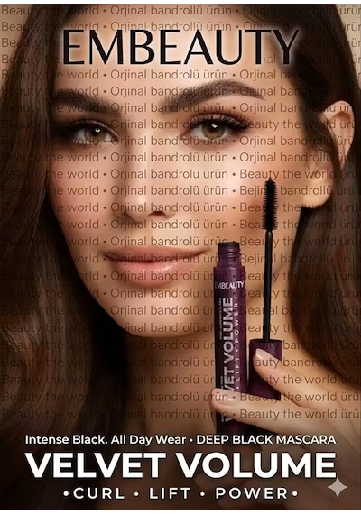 Embeauty Velvet Volume Power Maskara Hacimli Ve Kıvrık Kirpikler 000 Black