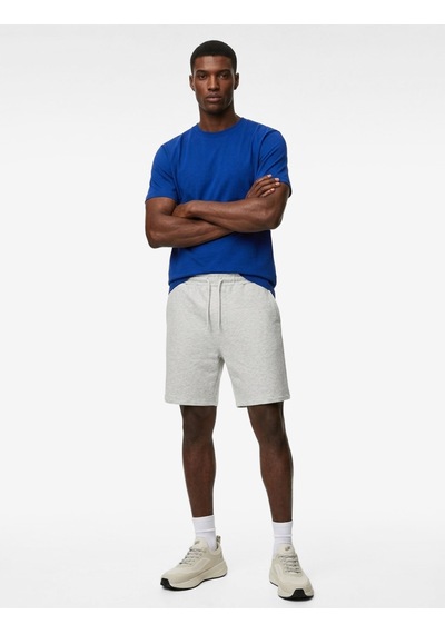 Koton Straight Fit Cepli Beli Bağcıklı Spor Şort Gri Melanj 6sam40107nk