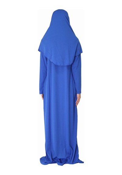 Zehranaz Namaz Elbisesi Saks Mavisi Fermuarsız Namaz Elbisesi (545583966) Saks