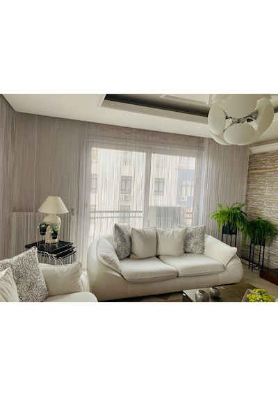 İP MODEL BEYAZ RENK İP PERDE 300*270 cm - 2 mm şerit Beyaz