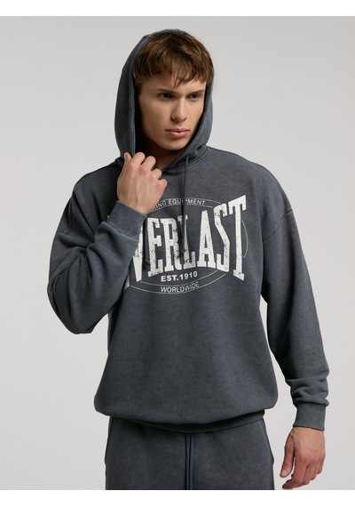 Everlast Authentic Boxing Oversize Antrasit Erkek Kapüşonlu Sweatshirt Antrasit