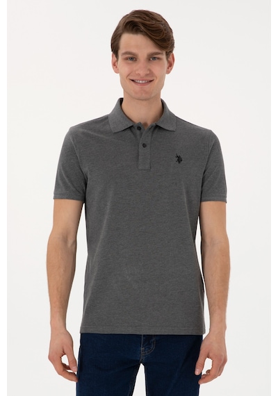 U.S. Polo Assn. Erkek Slim Fit Polo Yaka Antrasit Melanj Basic Tişört 50297984-VR081 U.S. Polo Assn. Erkek Slim Fit Polo Yaka Antrasit Melanj Basic Tişört 50297984-VR081