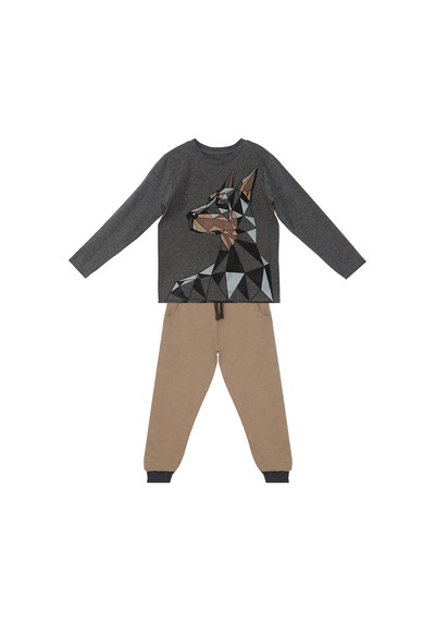 Denokids Mshb&g Doberman Erkek Çocuk T-shirt Pantolon Takım Çok Renkli