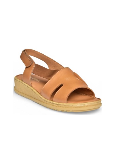 Fox Shoes Y555554003 Taba Hakiki Deri Günlük Kadın Sandalet Taba