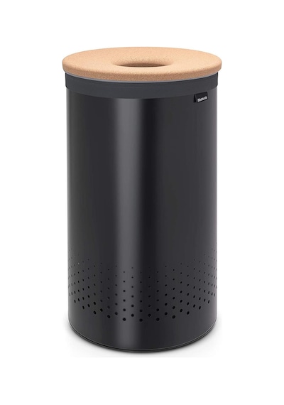Brabantia Çamaşır Sepeti 60 Lt Siyah Mantar Kapak 120022 Siyah