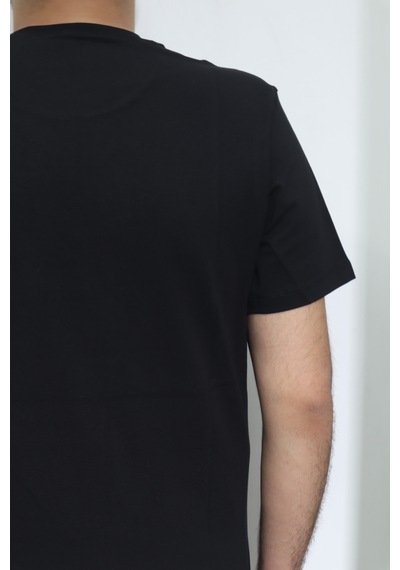 Dmctekstil Santa Erkek Düz Spor Kesim Rahat Kalıp Bisiklet Yaka Cepsiz T-shirt Siyah