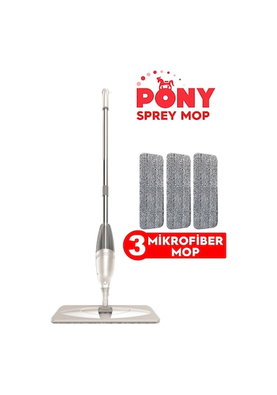 Pony Sprey Mikrofiber Mop Krem 3'lü