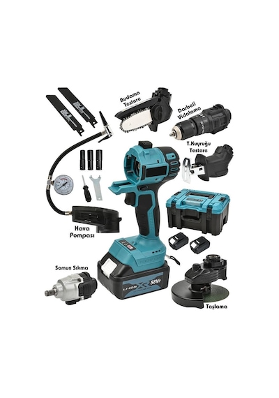 Prohummer Ph191 Multievo 6 Başlıklı Set 58vf Çok Amaçlı Şarjlı Set Takımı 58vf