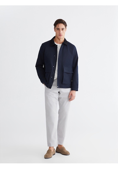 Lcwaıkıkı Classic Lacivert Kadife Yaka Gabardin Erkek Ceket