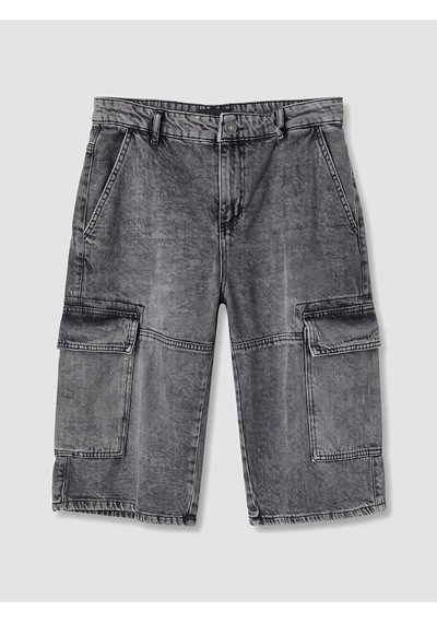 Lcw Jeans Antrasit Loose Fit Kargo Cepli Erkek Jean Şort
