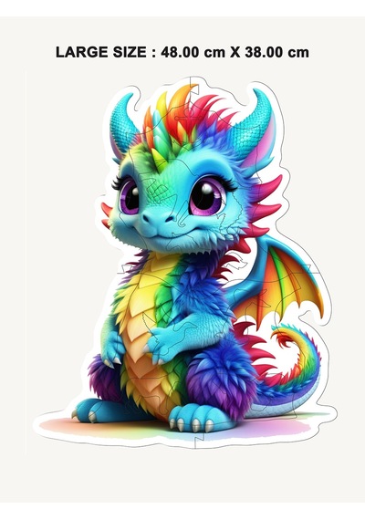 Ncpuzzles Dragon, 14 Parça Ahşap Yapboz, Bul Tak Puzzle