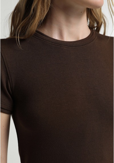 Colin's Colins Slim Fit Kadın Kahverengi Tişört Cl1081838 Q1.v2 Brw