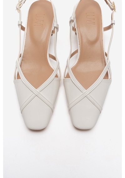 Luvishoes Olena Beyaz Rugan Kadın Topuklu Sandalet White