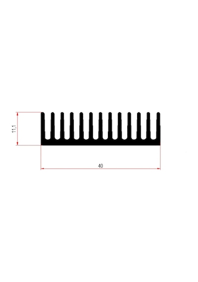 Led Soğutucu Alüminyum Led Soğutucu 40x11 Mmpower Led Soğutucu