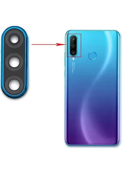 Telefon Kulübesi Huawei P30 Lite Uyumlu Kamera Camı Full 128 Gb