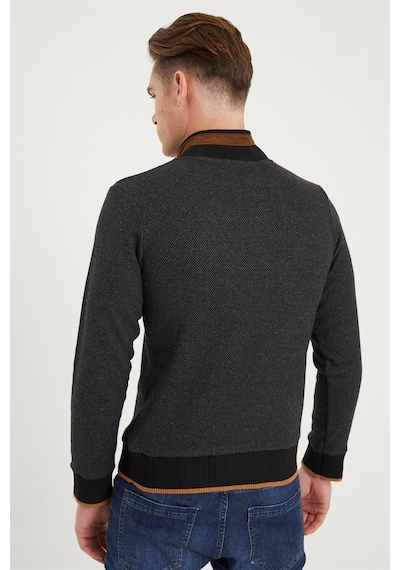 1039 Dewberry Erkek Sweatshırt-siyah-gri Siyah-gri