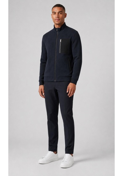 Alexandergardi Cep Detaylı Fermuarlı Dik Yaka Sweatshirt Lacivert