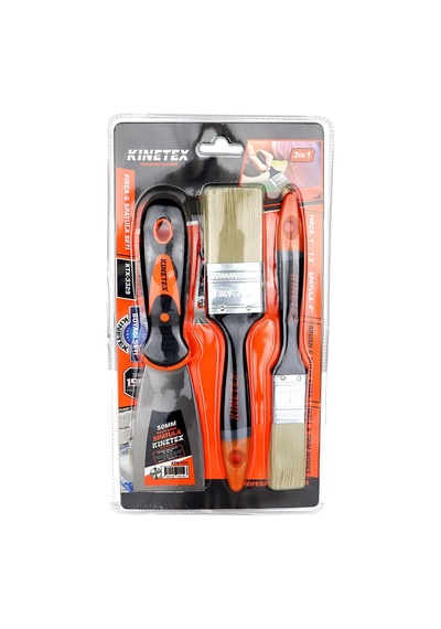 3pcs Boyacı - Nalbur Set 50mm Spatula - 2x Kestirme Fırça 5492