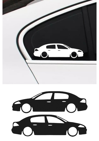 2 Adet Renault Megane 2 Basık Oto Sticker- Kelebek Cam Sticker 15x4 Cm