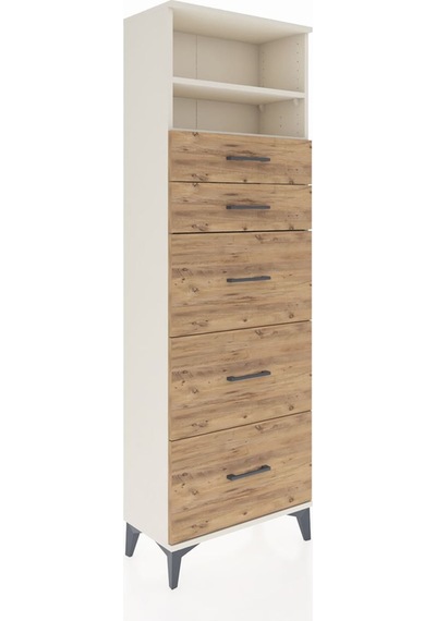 Arges Dolap 2 Raflı 5 Çekmeceli 60x30x182 Aytaşı-çam Aytaşı