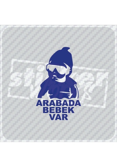 Arabada Bebek Var Sticker Parlament Mavi