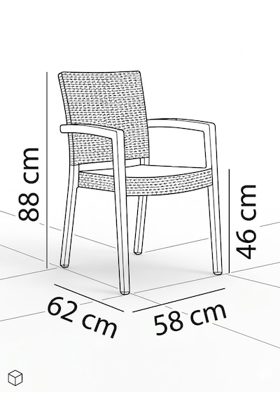 Novussi Paris Rattan Koltuk 4'lü Paket Antrasit
