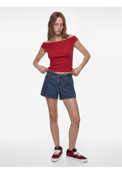 Koton Asimetrik Yaka Slim Fit Pamuklu Kolsuz Bluz Kırmızı 6sal30278ık