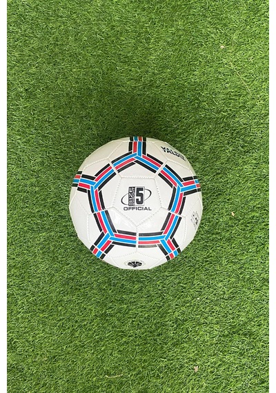 Futbol Topu Sert Zemin Halı Saha 5 Numara Beyazkırmızımavi