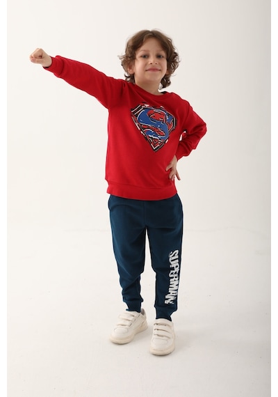 SuperMan L1623-3 Çocuk  Kırmızı Eşofman Takımı