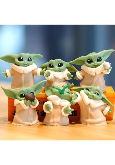 Senon 6 Lı Set Sevimli Bebek Yoda Ürün Koleksiyonu Dekoratif Biblo Masa Süsü Hediyelik Eşya