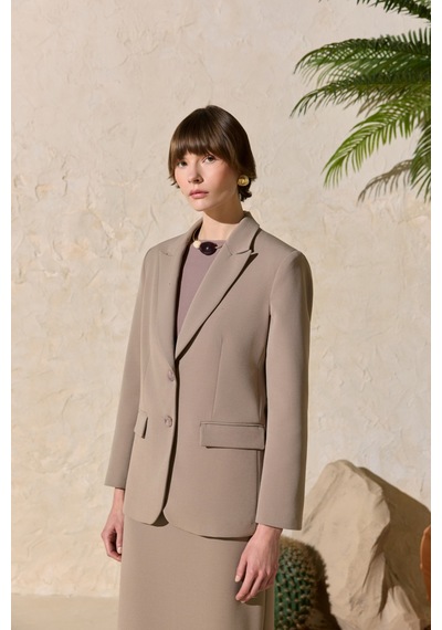 Aker Bej Klasik Blazer Ceket Bej Bej