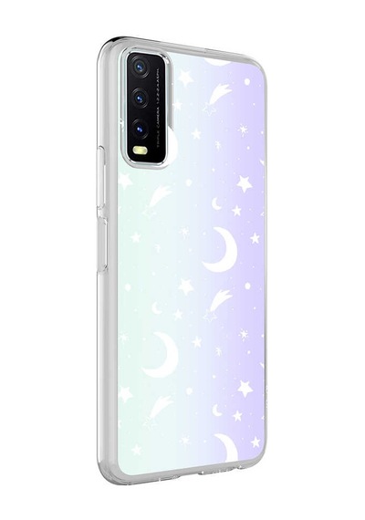 Ardemix Vivo Y20 Kılıf M-blue Desenli Kapak - Moon No4 Moon No4