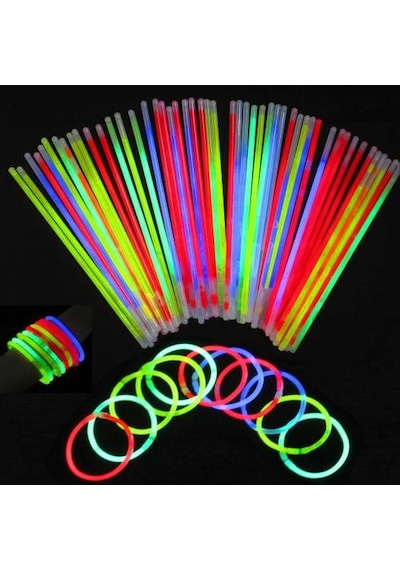 100 Adet Işıklı Çubuk Glow Stick Fosforlu Çubuk
