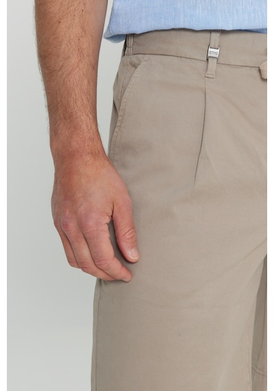AC&Co / Altınyıldız Classics  Erkek Bej Pamuklu Slim Fit Dar Kesim Beli Bağlamalı Yan Cepli Esnek Şort Bej