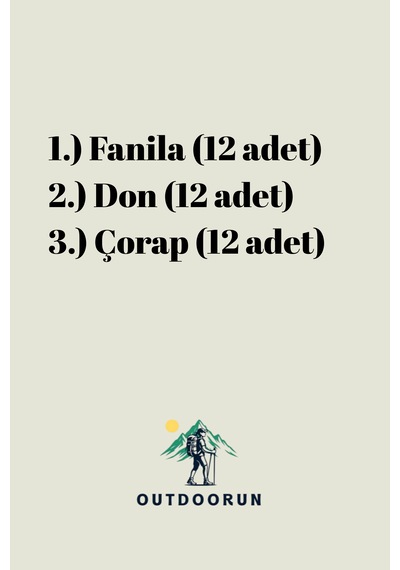 Outdoorun 12'li Askerlik Seti Fanila Don Çorap - Temel Ve Bedelli Askerlik Malzemeleri Haki