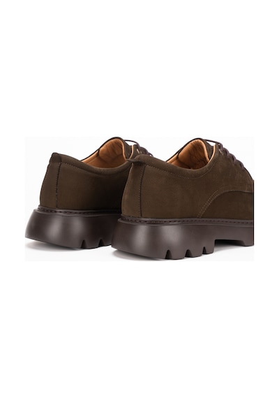 Fame Step Hakiki Deri Erkek Günlük Casual Ayakkabı +4.5 Cm Boy Uzatan Kalın Taban Ortopedik Comfort Kahverengı Kahverengi