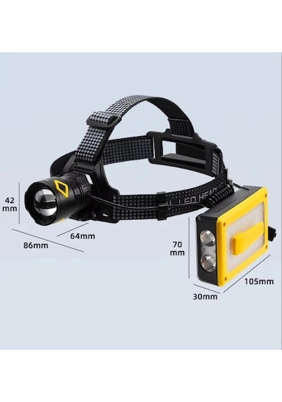 Pro F-3003 Alüminyum Pm10-tg Led Type-c Powerbank Ve Solar Şarjlı Kamp Kafa Feneri Düz Renkli