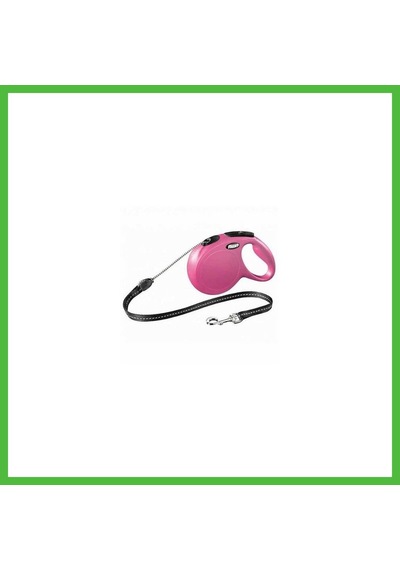 Vaveni New Classic Otomatik İp Köpek Gezdirme Tasması Medium 8 Mt Pembe Arz