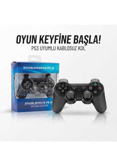 Double Titreşimli Ps3 Wireless Oyun Kolu Uyumlu Kablosuz Analog Gamepad Joystick Oyun Kolu