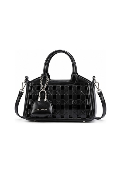 Just Polo Siyah Cuzdanli Kadin Orgu Desenli El Ve Omuz Cantasi Capraz Askili Premium Tasarim Lux Segment Siyah Camel