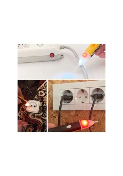 Elektrik Kaçak Dijital Kontrol Kalemi Cihazı -dedektörlü Temassız Işıklı Kablo Voltaj Test 5122