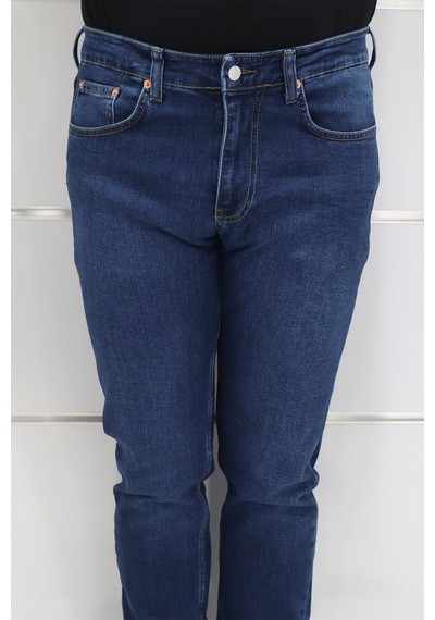Denim Cartel Dmctekstil Erkek Normal Bel Dar Kesim Boru Paça Jean Pantolon Koyu Mavi